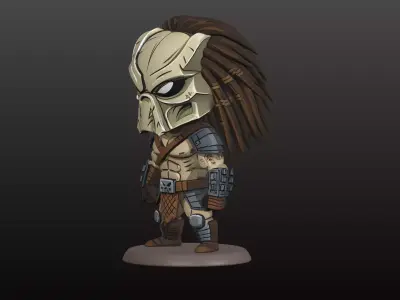 Chibi Predator Figurine Cartoon Style 3D print model
