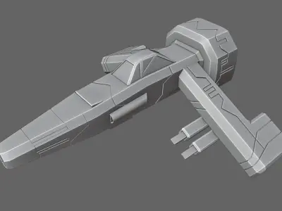 Spaceship Fighter - Hunter - Nave Espacial Low-poly 3D model