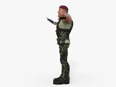 Commando Soldier Character Rigged 3D model