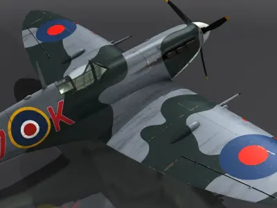 SEAFIRE MK IIC 880th Squadron Low-poly 3D model