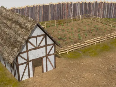 wooden fort 3D model