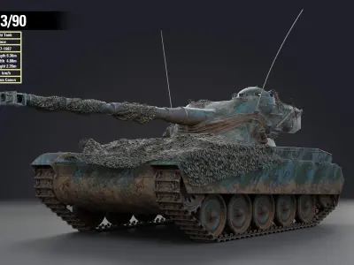 AMX-13 90 PBR Model 3D model