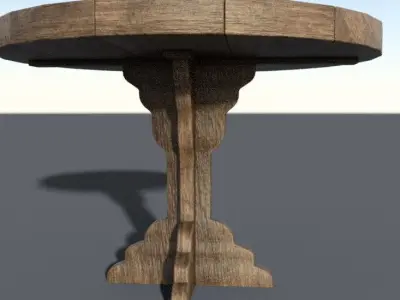 round table Low-poly 3D model