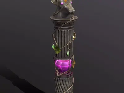 column deer Free low-poly 3D model