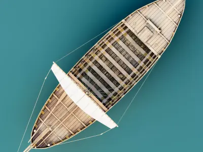 Medieval boat- kollereup kogge 3D model