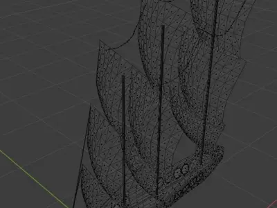 Low Poly Pirate Ship Low-poly 3D model