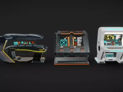 SciFi Terminals 21 Low-poly 3D model