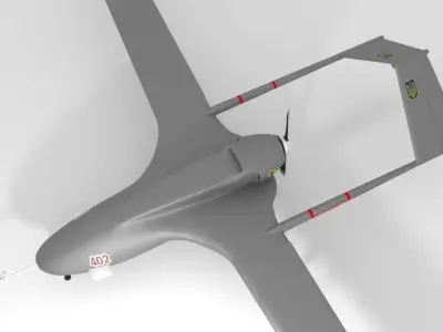 Bayraktar TB-2 UAV Ukrainian 3D model