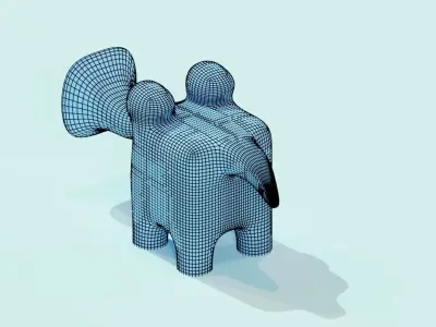 Cartoon Elephant Free 3D model