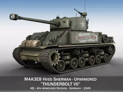 M4A3E8 HVSS Sherman - Easy Eight 3D model