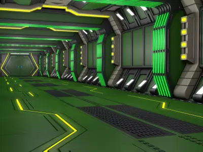 Sci Fi Corridor Futuristic  3D model