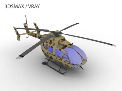 UH-72 LAKOTA Low-poly 3D model