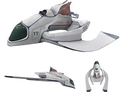 Sci-fi Aircraft Low-poly 3D model