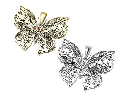 GOLDEN BUTTERFLY PENDANT 3D PRINTABLE MODEL 3D print model