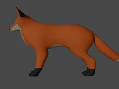 LowPoly Fox Low-poly 3D model