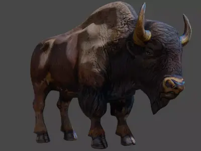 bison bull 3d free Free low-poly 3D model