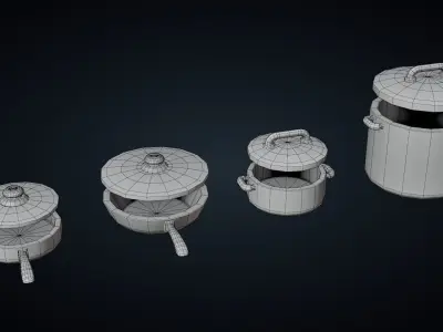 Pots and Pans - Stylized Kitchen Pack - Part 6 Low-poly 3D model