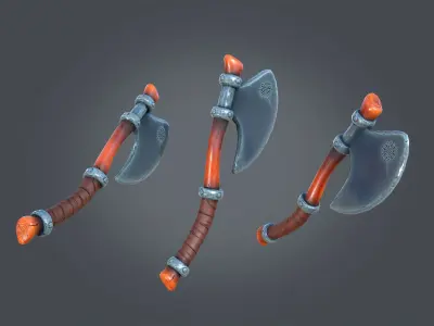Stylized Axe Low-poly 3D model Low-poly 3D model