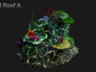 Cartoon Underwater Ship Scene 3D model