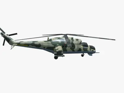 Low Poly Mil Mi-24 Low-poly 3D model