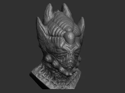 Alien bust of dragon 3D print model