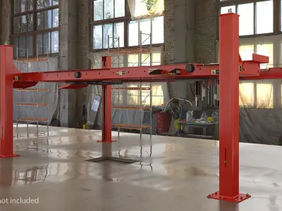 4 Post Car Lift Hunter L451 3D model