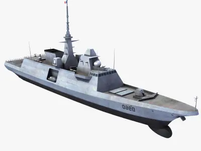 FREMM Aquitaine Frigate 3D model