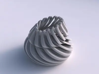 Bowl cylindrical with twisted sharp muscle structures streche... 3D model