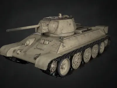 T-34 1942 soviet tank 3D model