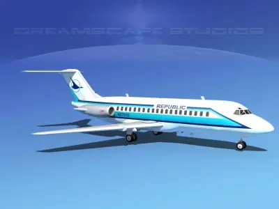Douglas DC-9-15 Republic 3D model