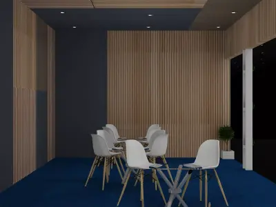 14mtr x 5mtr expo stall 2side open Exhibition Stand Free low-poly 3D model
