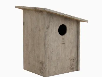 Wooden Birdhouse C Set 3D model
