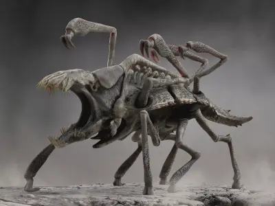 Clovefield parasite Low-poly 3D model