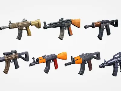 weapon pack vol04  Low-poly 3D model