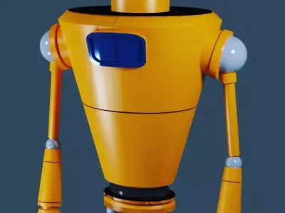 Low poly game ready Robot  Low-poly 3D model