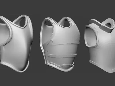20 Low poly medieval fantasy body armor base mesh IMM brush 3D model