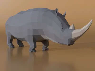 Rchinoceros rhinoceros in low polygons Free low-poly 3D model