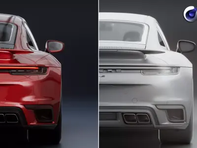Premium Automotive Studio Lighting Cinema 4D and Redshift 3D model