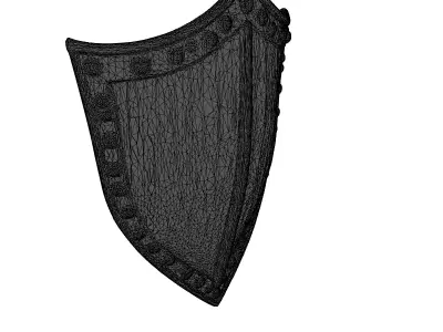 Detailed Medieval Battle Shield 3D model
