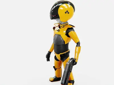 ALIEN TROOPER Z-02  Rigged for Unreal Engine - Unity - MIXAMO  3D model