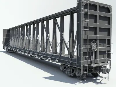 Centerbeam Flat Car 3D model