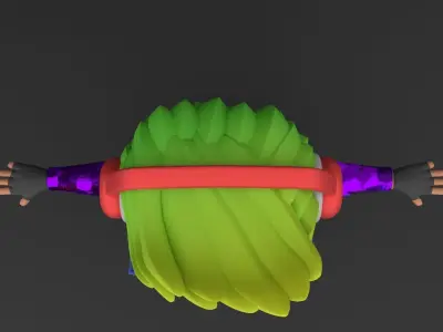 Stylized DJ Character Rigged with Facial Shape Key Animation Low-poly 3D model