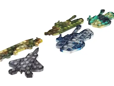 Military Vehicles Pop It Fidget Toys Set 3D model