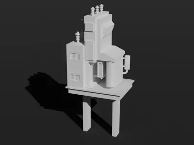 Soviet type electrical power distribution transformer Low-poly 3D model