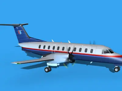 Embraer EMB120 United Airlines Express 2 3D model