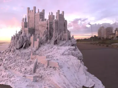 Old country Manor on hill 3D model