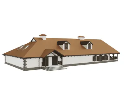 Restaurant of Ukrainian national cuisine low-poly 3D model