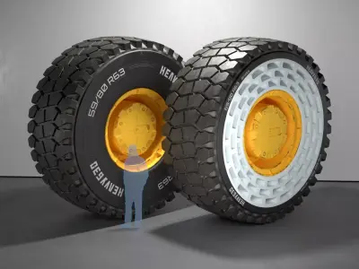 5980R63 High poly tire 3D model 3D model