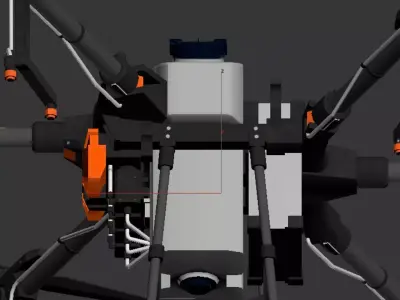 agricultural drone Low-poly 3D model