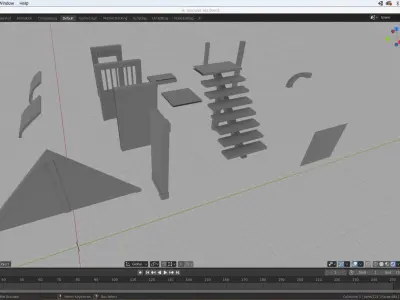 Thatch House Modular Set Low-poly 3D model